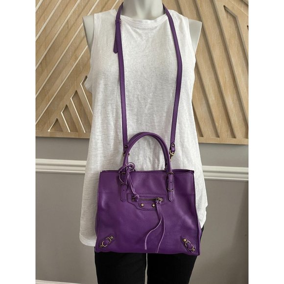 BALENCIAGA Mini Papier A4 Purple Leather Crossbody - Picture 7 of 11